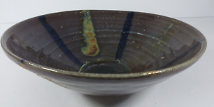 New ListingStudio Art Pottery Hand Thrown Bowl Signed 9
