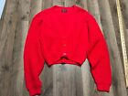 Objects Dart Sweater, Women's Small? Red Orange, Cropped Cardigan Button Up Vtg
