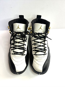 Nike Air Jordan 12 Royalty Taxi White Black Gold Basketball Shoes Men Size 10