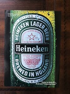 1987 vintage original print ad Heineken Lager Imported Beer