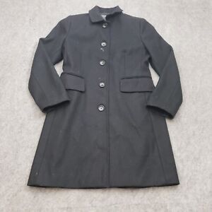 Banana Republic Jacket Womens Medium Petite PM Black Trench Coat Wool Ladies