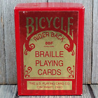 Bicycle Braille Playing Cards Red Rider Back Deck Jumbo 88F Complete Vintage EUC