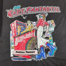 Vintage 90s Elton John Shirt XL Black Bally Captain Fantastic Pinball Las Vegas