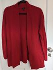 Talbots Open Front Knit Cardigan Size XL Lambswool Blend Red
