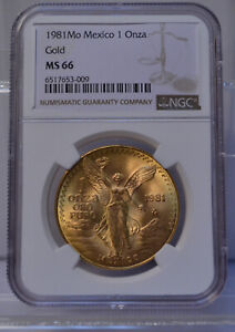 1981 MO MEXICO 1 ONZA LIBERTAD GOLD NGC MS66 UNCIRCULATED GOLD COIN