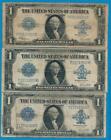 3-$1.00 1923 FR.237+238  SILVER CERTIFICATE LARGE SIZE CIRCULATED  LOT