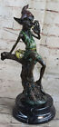 Bronze Solid Brass Iron Work Figurine Happy Smiley Gnome Leprechaun Artwork