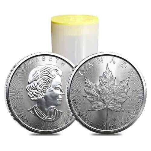 2023 1 Oz Canadian Silver Maple Leaf $5 Coin .9999 Fine (Roll of 25) BU!