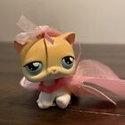 Littlest Pet Shop LPS Tan Kitten Cat w Pink Fairy Wings & Bow Blue Dot Eyes 042