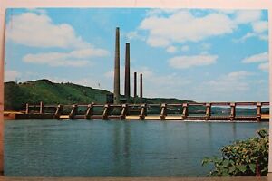 West Virginia WV Cumberland Locks Dam Ohio River Postcard Old Vintage Card View
