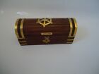 Cutty Sark Treasure Sea Chest Wooden With Brass Ships Wheel Nautical Gift Box A1