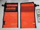 2 Orion Distress Signal Bags, Blaze Orange Mesh, Zippered, Snap Hook Emergency