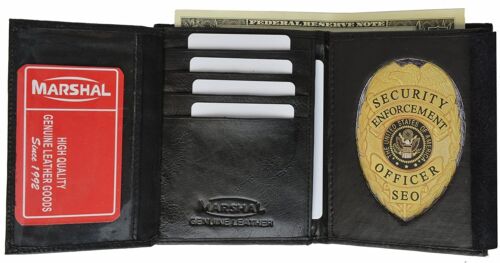 Marshal Tri Fold Police Wallet with Oval Badge Holder