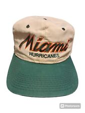 Vintage Miami Hurricanes Script Sports Specialties Snapback Hat White Green NCAA