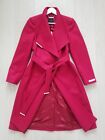Ted Baker Rose Wool Cashmere Wrap Coat Deep Pink Red Size 3 UK 12 BNWT £325
