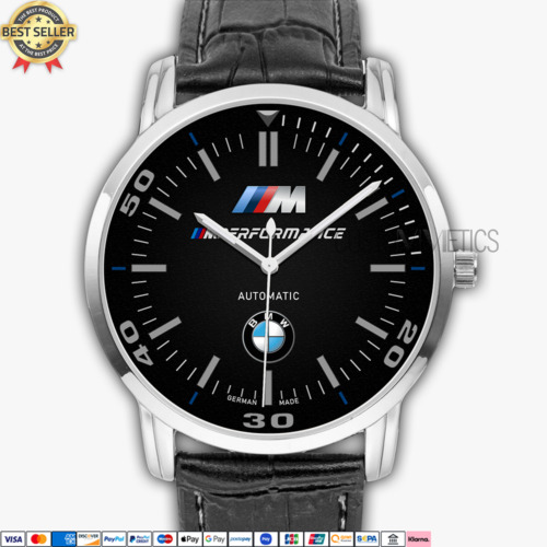 BMW M Performance Emblem Logo BM08 Quartz Watch Stainless Steel Men's Wristwatch