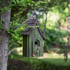 Glitzhome Wooden Rustic Door Handle Bird House Nest Hanging Outdoor Garden Decor