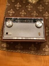 Vintage Zenith Deluxe Royal 755 AM Transistor Leather Radio