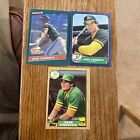 Jose Canseco 3 Card Lot 1986 Donruss +Fleer 1987 Topps All Star Rookie Cup