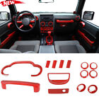 Red Interior Accessories Dash Decor Trim Kit for 2007-2010 Jeep Wrangler JK JKU