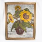 New ListingVintage Painting Bold and Big Sunflowers Floral Flowers Original Framed 20x24