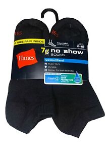 Hanes® Men’s 7-Pair BLACK NO SHOW SOCKS  SHOE SIZE 6-12  “”COTTON“       NEW！！！