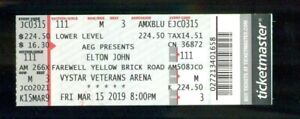 2019 ELTON JOHN Farewell Yellow Brick Road Concert Ticket Jacksonville Florida