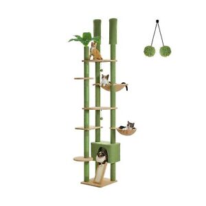 PEQULTI Tall Cat Tree, Floor to Ceiling Cat Tree Tower Adjustable [90.5''~100...