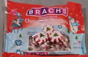 1 Bag-Brach's Holiday Peppermint Christmas Nougat Candy 11oz Bag Trees