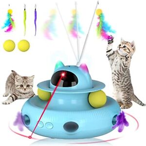 Cat Laser Interactive Indoor Cat Pet Toys Automatic,USB Cat Teaser Pet Toys Blue