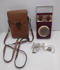 Vintage ZENITH Royal 500 Transistor Radio  Burgundy With BAG Plus Ear Piece Rare