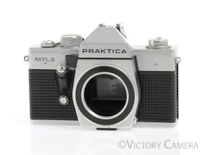 Praktica MTL3 Chrome 35mm SLR Camera Body -Jammed, As is-