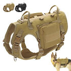 Tactical Dog Harness No Pull & 2 Side Bags Pouch Training Military Molle Vest
