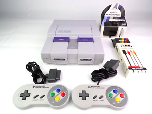 Super Nintendo Entertainment System SNES Console OEM Controllers CLEAN RESTORED