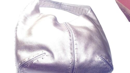 Women’s Michael Kors silver metallic silver Studded Hobo Shoulder Bag Purse