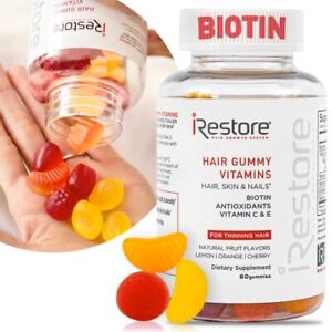 Gummy Vitamins, Vegan Biotin Gummies for Hair/Skin/Nails for Women &Men, 5000mcg