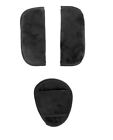 Black Plush 3pc Cushion Pad Covers for Infants Car Seat Straps Buckle Orbit Baby