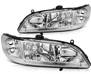 For 1998-2002 Honda Accord Left & Right Chrome Housing Headlight Assembly Pair (For: 2000 Honda Accord EX 2.3L)