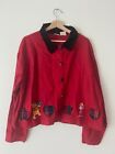 Vintage 'the Disney Catalog' Winnie the Pooh Wool Cardigan Sweater Red XL