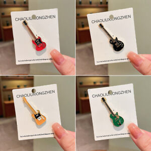 Creative Guitar Brooch Pin Small Badge Enamel Piercing Brooch Colorful Jewelry