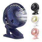 USB Desk Clip On Fan Rechargeable Mini Portable Cooling Camping Baby Stroller