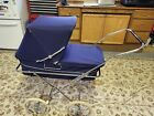 Rare, Vintage Silver Cross, Navy Blue Baby Carriage Stroller, Great Brittain
