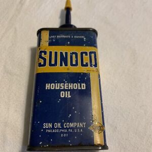 Sunoco Household Oil Can 4 Oz. Philadelphia PA Empty Vintage