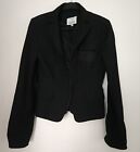 Akris Punto Wool Blazer Jacket Black Snap Front Closure Size 4 US