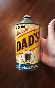 New ListingSUPER-CLEAN 1950s DAD'S ROOT BEER quart cone top soda can from Chicago ILLINOIS