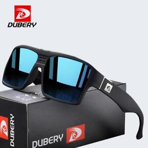DUBERY Men Polarized Square Sunglasses Oversize Driving Fishing Sport Glasses