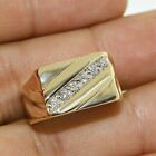 Men's Wedding Band Ring 1.20 CT Real Moissanite Round Cut 14K Yellow Gold Plated