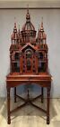 Rare and Stunning Victorian Style Vintage Bird Cage in Mahogany and Wire Design!