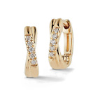 18k Gold Plated Sparkling Cubic Zirconia Mini Hoop Earrings for Kids or Adults