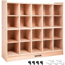 VEVOR Classroom Storage Cabinet Wooden Cubby Storage 20-Grid Organizer w/Casters